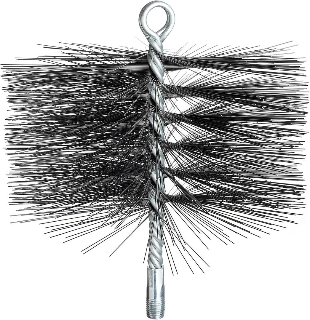 Stanbroil 8 Inch Round Steel Chimney Cleaning Brush with 1/4" NPT Fitting for Masonry Chimney Flue, Works with Most Chimney Rod Sets Stanbroil 8 Inch Round Steel Chimney Cleaning Brush with 1/4" NPT Fitting for Masonry Chimney Flue, Works with Most Chimney Rod Sets