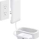 15FT Long Extension Cord with 3 Outlets, Low Profile Flat Wall Plug & Thin Outlet Cover Concealer, 900J Surge Protection, 13A/1625W, ETL Listed, for Home Improvement & Hide Bulky Cords, White