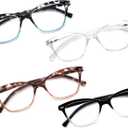 Reading Glasses Women Ladies Readers +5.00 Stylish Women's Magnifying Cheaters Glasses 4 Pack Lightweight Comfortable Fit