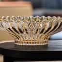 MAGCOLOR Hand-painted Gold Decorative Bowl-12 inch Diameter, Fruit Bowl, Kitchen Table Centerpiece, Home Decor. (Gold)