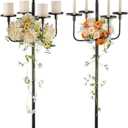 Romadedi Candelabra Tall Candle Holder - 47 inch Floor Candle Holders for Pillar Candles, Candlestick Holders Centerpiece for Home Living Room Decor, French Country, Vintage, Rustic, 2 pcs (Gold & Black)