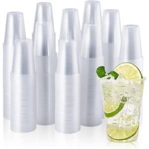 Vplus 2000 Pack 9 OZ Clear Plastic Cups, 9 Ounce Disposable Cold Water Party Drinking Cups for Wedding Thanksgiving Christmas Party, 2000 Count