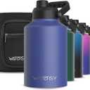 WATERSY 1 Gallon Water Bottle Insulated(Cold for 48 Hrs),BPA Free&Leak Proof,128oz Stainless Steel Water Jug,Big thermo,Large Water Bottle with Handle for Gym,Hiking,Camping&Travel,Deep Blue