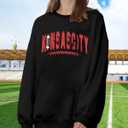 SFHFY Football Sweatshirt Women: Oversized Game Day Lightweight Shirt Football Team Fan Pullover Rugby Top (Black, L)