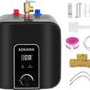 Electric Mini Tank Water Heater 2.5 Gallon Under Sink Instant Hot Water Point of Use for RV Kitchen Bathroom Camper with Safety Vavle 1/2" NPT Wall or Floor Mounted