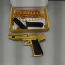 Gold Soft Bullet Toy Gun Shell Ejecting for Boys, Shooting Game Toy Pistol with 50 Foam Bullets, 40 Shells & 2 Clips, Ideal Christmas Birthday Gift for Boys Adults