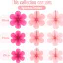 SUNBEAUTY Paper Flowers Decoration, Set of 9 - Hot Pink Paper Flower for Wall Hanging Ornaments, Party Fans & Floral Backdrop for Weddings Baby Showers Birthdays Valentine Mother's Day & More