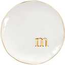 COLLECTIVE HOME - Ceramic Jewelry Tray, Decorative Trinket Dish for Rings Earrings Necklaces Bracelet Watch Keys, Birthday Mother's Day Christmas Gift for Women, 4.75", Glossy (m)