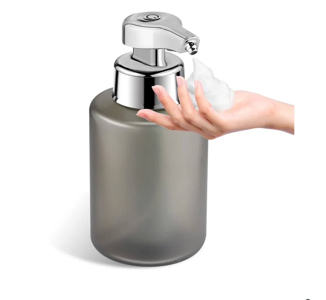 Phneems Automatic Foaming Soap Dispenser Touchless Auto Foam Hand Soap Dispenser Hands Free Electric Refillable Soap Dispenser for Bathroom Kitchen White