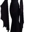 Women's Morticia Floor Dress Costume Adult Women Gothic Witch Vintage Dress (X-Large, Black)
