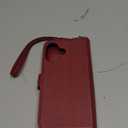 TUCCH Wallet Case for iPhone 16 with [Wrist Strap], Magnetic Closure RFID Blocking 4 Card Slot, Stand Shockproof TPU Shell PU Leather Folio Compatible with iPhone 16 2024, Dark Red with Wristlet