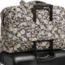 Cotton Weekender Travel Bag, Daisies White, One Size