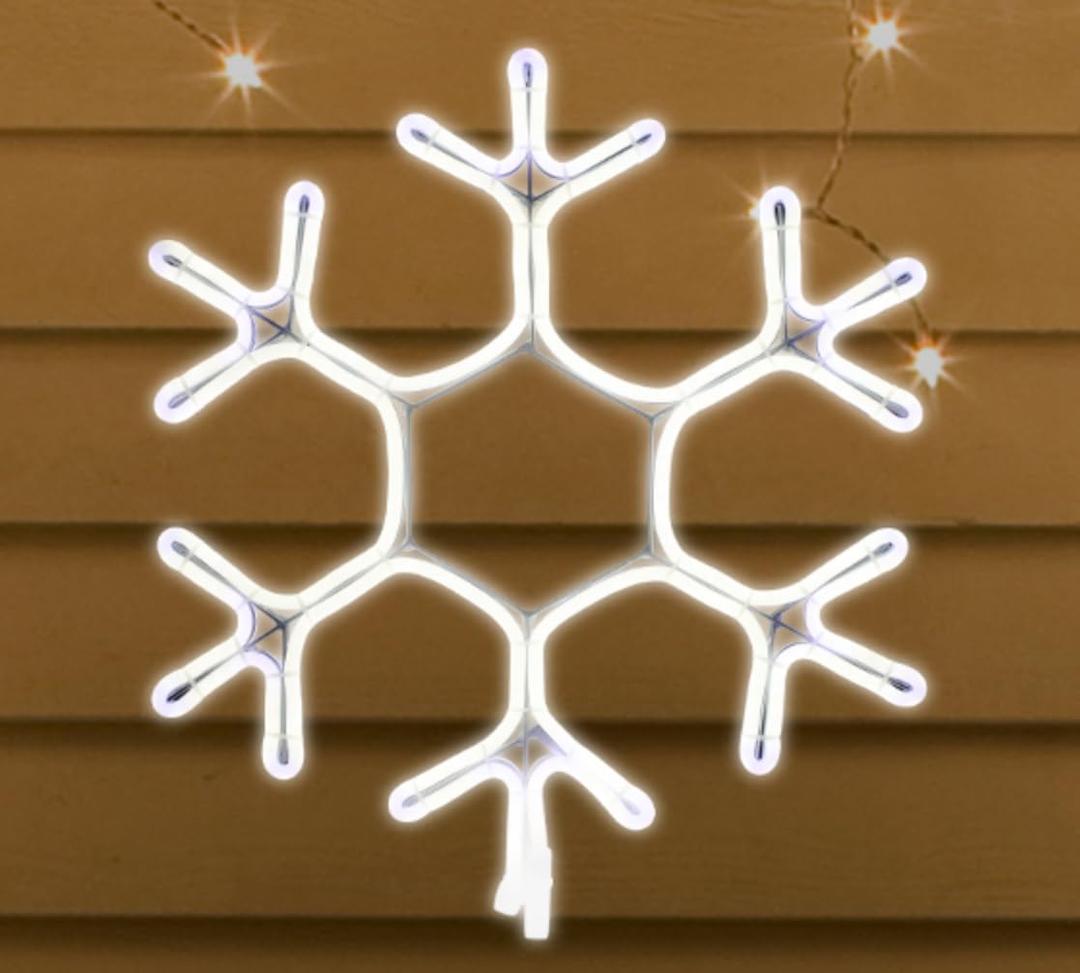 15" 360LED Snowflake Decoration LED Lights - Large Snowflake Decorations - Outdoor Lighted Snowflake (Cool White)