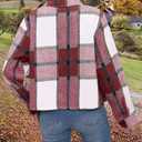 Womens Cropped Flannel Shacket Plaid Button Down Shirts Jackets Long Sleeve Coat Tops Fall Clothes Fashion Outfits (M)