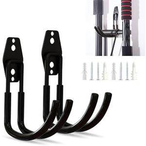 SLIMI 2 PCS Car Charger Holder Wall Bending Hooks, Steel Charging Cable Organizer J-Hook, Multi-Function Heavy Duty EV Charger Hanging, Universal for Most Electric Vehicle (Black)