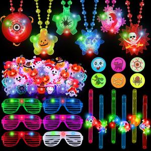 36PCS Halloween Light Up LED Finger Lights, Glow in the Dark Party Favors Toys Bulk for Halloween Goodie Bag Fillers, Trick or Treat Gifts, Kids Classroom Party Supplies (66PCS Style 1)