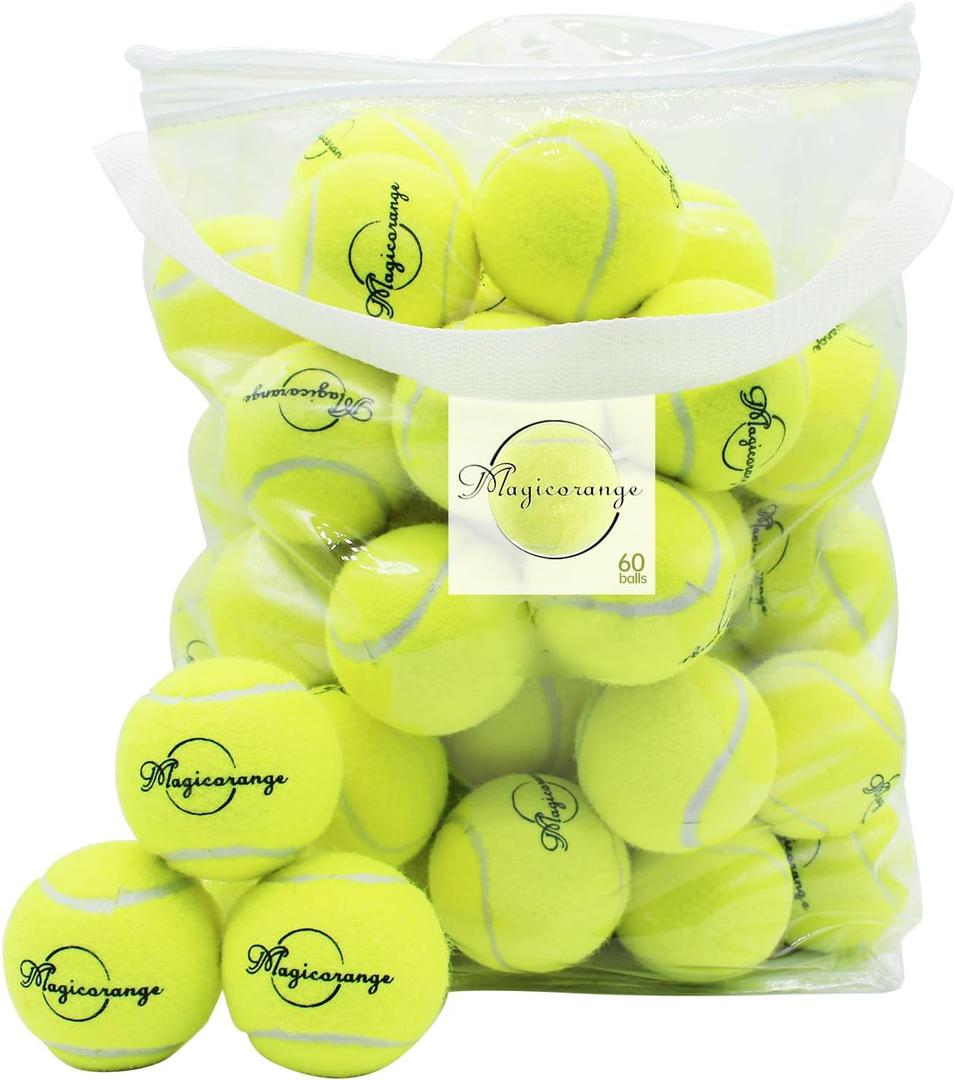 Magicorange Tennis Balls, 60 Pack Advanced Training Tennis Balls Practice Ball, Pet Dog Playing Balls,Good for Beginner Training Ball (Green)