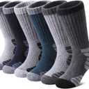 Kids Merino Wool Hiking Socks Boys Girls Toddlers Thermal Winter Warm Boot Thick Cushion Socks 6 Pairs (8-12 Years)