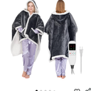 Wearable Heated Blanket for Women with Removable FootPocket,Electric Snuggle Heated Blankets with Sleeves Warm Heated Robe Flannel & Sherpa Heating Throw Blanket Shawl with 9 Temp for Winter 48"x72"