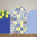 Light Baby Blue Solid Arch Backdrop Covers for Positano Parties Arched Stand Stretchy Fabric Cover Porcelain Boys Birthday Party Decors(4x7.2ft) (GX-1176)