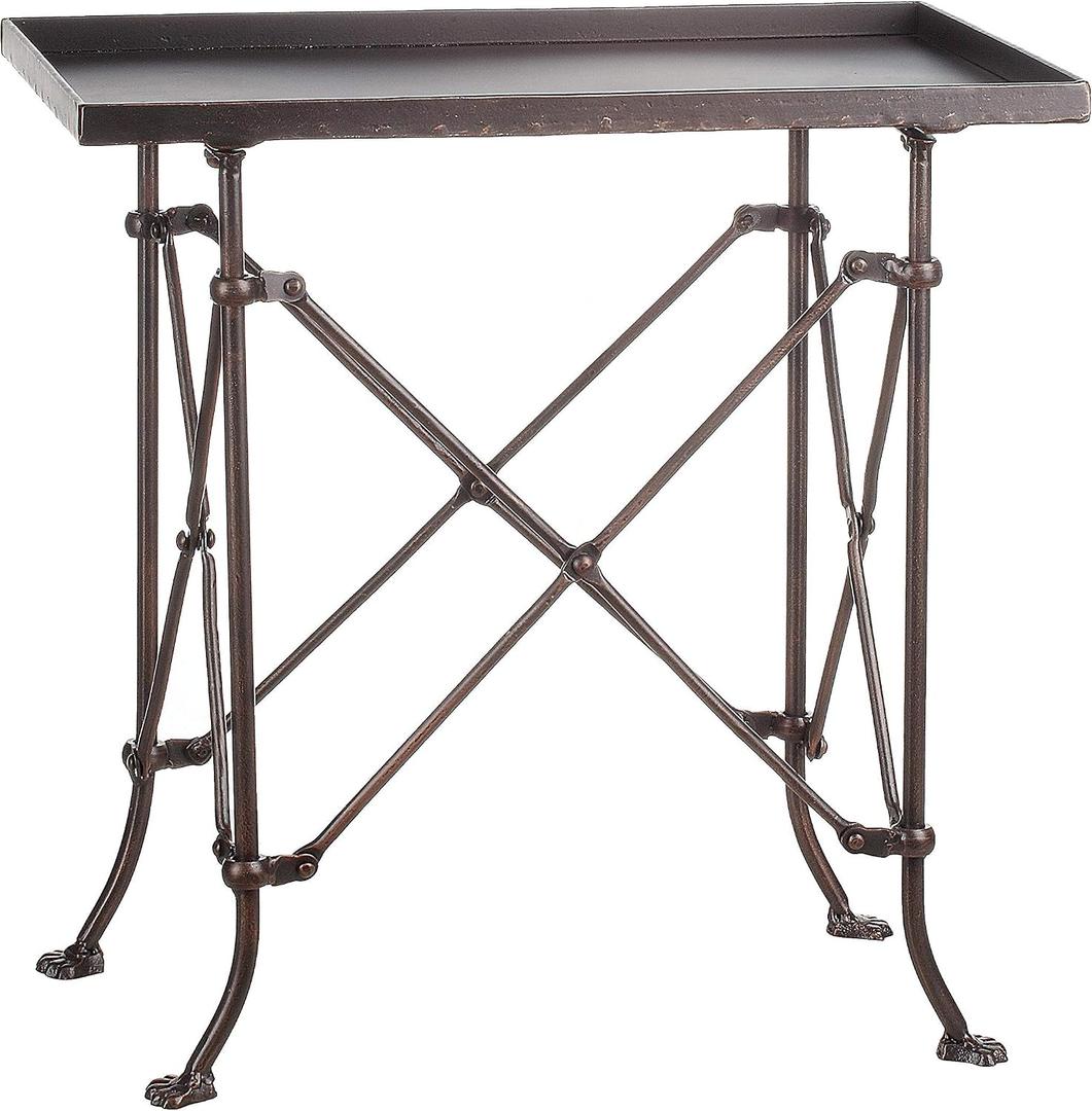 Creative Co-Op Vintage Rectangular Metal Side Table with Claw Sole Feet, Antique Bronze, Medium Rectangle