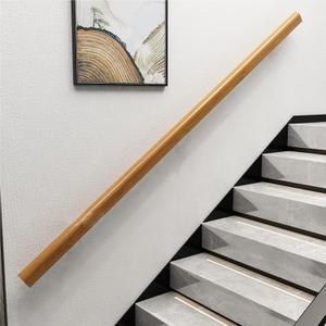 Wooden Stair Handrail, Single Piece Handrails, Complete Kit with Metal Bracket, Safety Anti-Slip Wall Stair Rail for Indoor Elderly Children, for Bars Lofts Kindergarten Guardrail Corridor