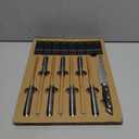 CoquusAid Steak Knives Set of 8, 4.8 Inch Straight Edge Ultra Sharp Durable Meat knives with Rest, High Carbon Stainless Steel Damascus Pattern Triple Rivet Handle, Ideal for Home Restaurant Party