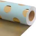 LaRibbons Reversible Wedding Wrapping Paper Jumbo Roll with Gold Polka Dot Design, Gift Wrap Set for Mother's Day, Bridal Shower, Birthday, Party Celebration, 30 Inch  40 Feet (100 sq. ft. ttl.)