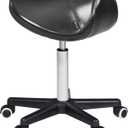 Master Massage Ergonomic Saddle Stool  Hydraulic Swivel Rolling Chair for Salon, Clinic, Tattoo, Dentist, Spa, Workshop, and Office  Black