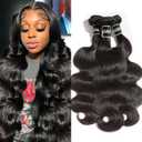 ASHINE Human Hair Bundles Body Wave, Unprocessed Cambodian Raw Hair Bundles for Women Natural Black 20 22 24 Inch, Keep Soft and Silky After Multiple Washes