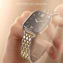 Stainless Steel Designer Band Compatible with Apple Watch for Women 38/40/41/42/44/45/46/49mm, Fancy Dressy Metal Strap for iWatch Series 11 10 9 8 7 6 5 4 3 SE Ultra 3 2 1