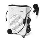 Voice Amplifier for Teachers with Wired Microphone Headset and Waistband, Portable Rechargeable Speaker Megaphone (White)