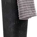 Mind Reader 40L Slim Laundry Hamper, Clothes Basket, Lid, Wicker Design, Plastic, 18"L x 10.4"W x 23.5"H, Black