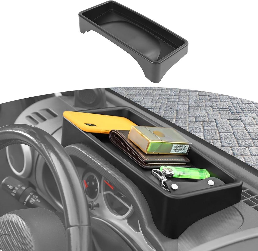 RT-TCZ for Wrangler JK Dashboard Storage Tray Organizer for Jeep Wrangler JK JKU 2007 2008 2009 2010 Black Storage Accessories