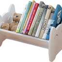 Hggzeg Kids Bookcase, Small Desktop Children Bookshelf, White Book Organizer for Kids Room, Tabletop Book Shelf and Storage Rack in Living Room/Office/Home(White)