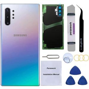 Rear Back Glass Replacement for Samsung Galaxy Note 10 Plus with Reparing Toolkit and Pre-Installed A-dhesive (Aura Glow)