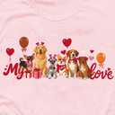 Valentines Shirt for Women My Love Dog Lover T-Shirts Valentine Day Love Heart Print Casual Tee Tops (Medium)