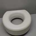 HealthSmart Enhanced Comfort 5" Raised (Round) Toilet Seat Risers for Seniors 5 Slip Resistant Pads FSA/HSA Eligible Padded Toilet Seat Elevation 15.7 x 15.2 x 6.1