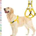 PUPTECK No Pull Dog Harness Soft Adjustable Basic Nylon Step in Puppy Vest Outdoor Walking with ID Tag, Yellow, M