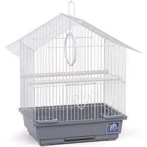 Prevue Pet Parakeet Manor Bird Cage with Handle - Versatile Carrier for Home or Travel, Small Bird Accessories, Easy Storage, Ideal for Canaries, Budgies, Finches, Parakeets, and More - Grey