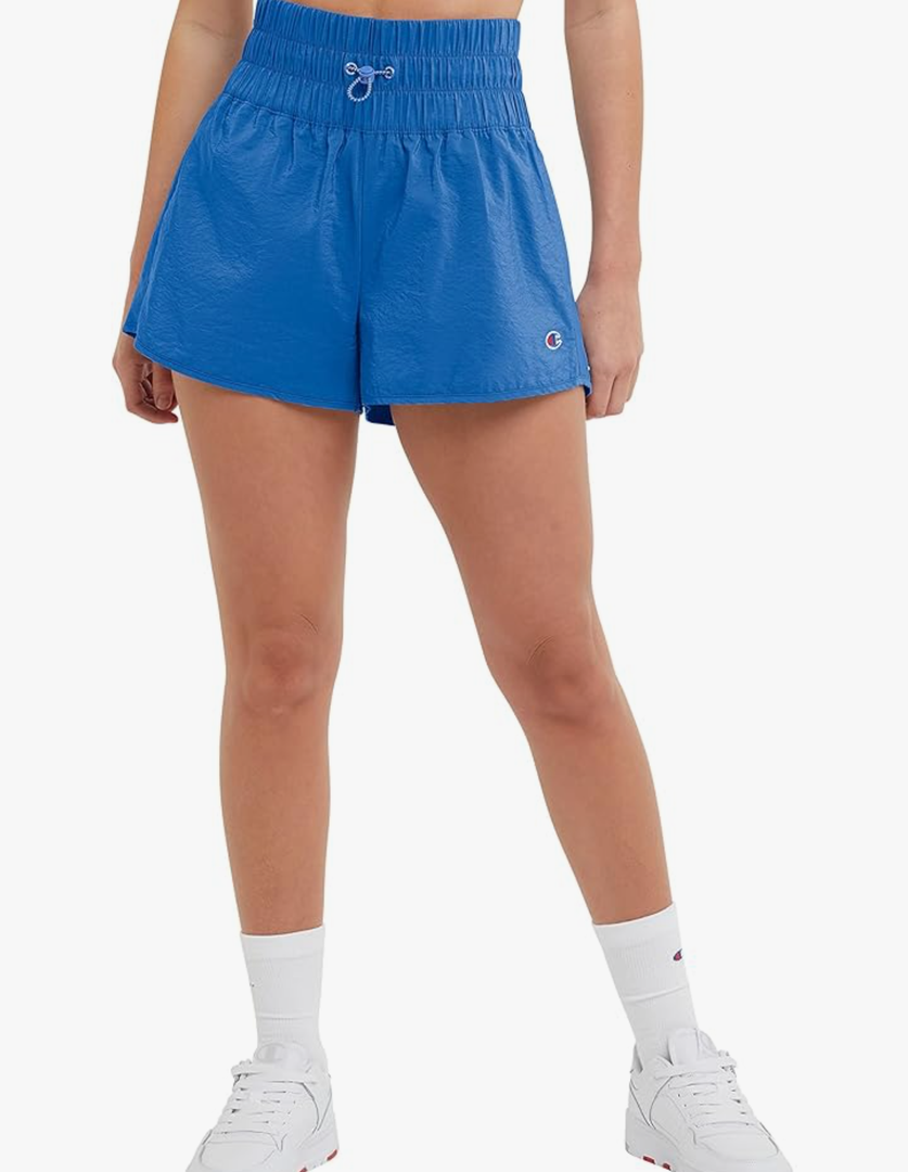 Champion Women's Woven Shorts, Moisture Wicking, Lightweight Gym Shorts for Women, C Logo, 2.5", S