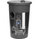 Superior Pump 93015-U Cast Iron Tethered Float Switch Sewage Pump with Basin Kit, 1/2 HP, Black