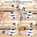 MOHAYA Cat Toys4-in-1 Interactive Cat Toy for Indoor Cats with Laser, Fluttering Butterfly, Moving Feather and Track Balls - USB Rechargeable Self-Play Kitten Toy (White)
