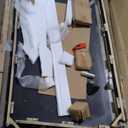 Zevemomo 6-Piece Solid Wood Dining Table Set, Including 1 Dining Table, 4 Upholstered Chairs and 1 Bench, Wooden Legs Dining Table Set for Dining Room, Kitchen, Restaurant, Brown