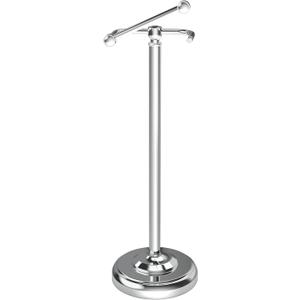 Toilet Paper Holder Stand, Polished Chrome Toilet Paper Holder Free Standing, Post Pivoting Design & Stable Weighted Base SUS304 Stainless Steel for Bathroom(Mega Roll) (22"H - No Storage)