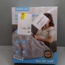 PROALLER Electric Heated Blanket Queen Size with 6 Levels & 8h Auto Off, Ultra Soft Flannel Full Body Heating Blanket, Machine Washable, Warm Gray, 84" x 90"