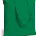 TOPDesign 24-Pack Economical 16"x15" Kelly Green Cotton Tote Bag, Lightweight Medium Reusable Grocery Shopping Cloth Bags, Suitable for DIY, Advertising, Promotion, Gift, Activity