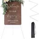 DANMO Easel Stand for Wedding Sign Poster 63'' Instant Display Floor Adjustable Metal Art Easel White, 30" x 42" x 63"