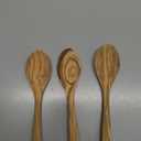 3 PCS Olive Wood Spoon, 7 Inch Wooden Spoons for Eating, Small Pointed Wooden Soup Spoons Set for Mixing Stirring, Handmade Wooden Tablespoon Dining Spoons for Coffee,Honey,Tea,Rice,Cereal,Dessert