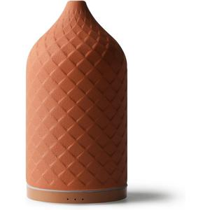 Essential Oil Diffuser for Home, Ceramic Aromatherapy Diffuser for Essential Oils, 120ml Oil Diffuser with Waterless Auto-Off and 7 LED Lights for Large Room Yoga Spa (Terracotta)